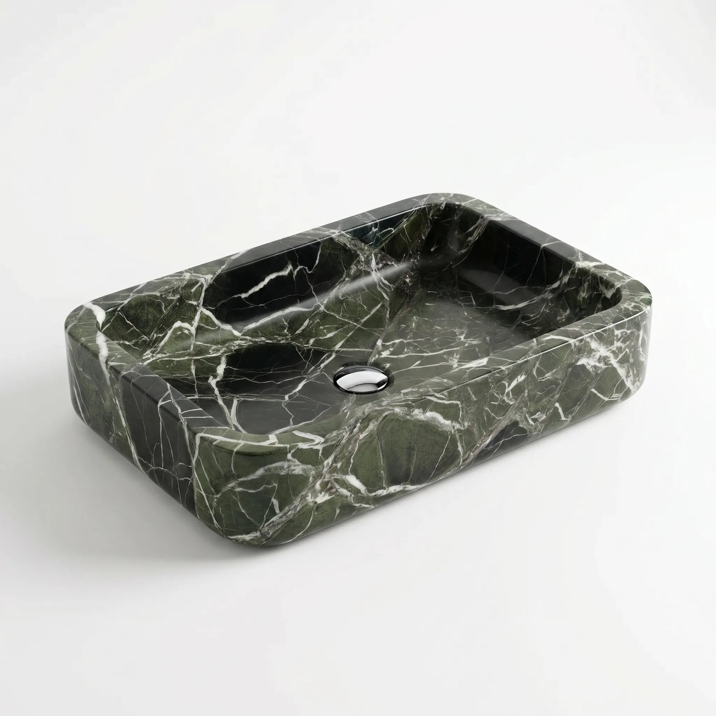RMD-196 Round Green Marble Vessel Sink Basin