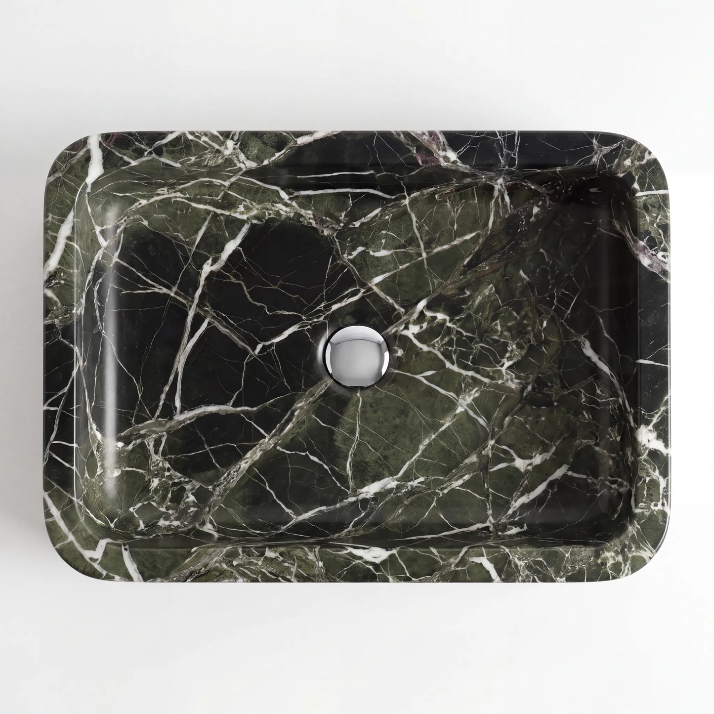 RMD-196 Round Green Marble Vessel Sink Basin
