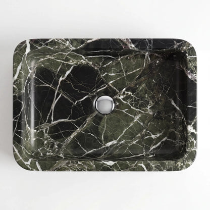 RMD-196 Round Green Marble Vessel Sink Basin