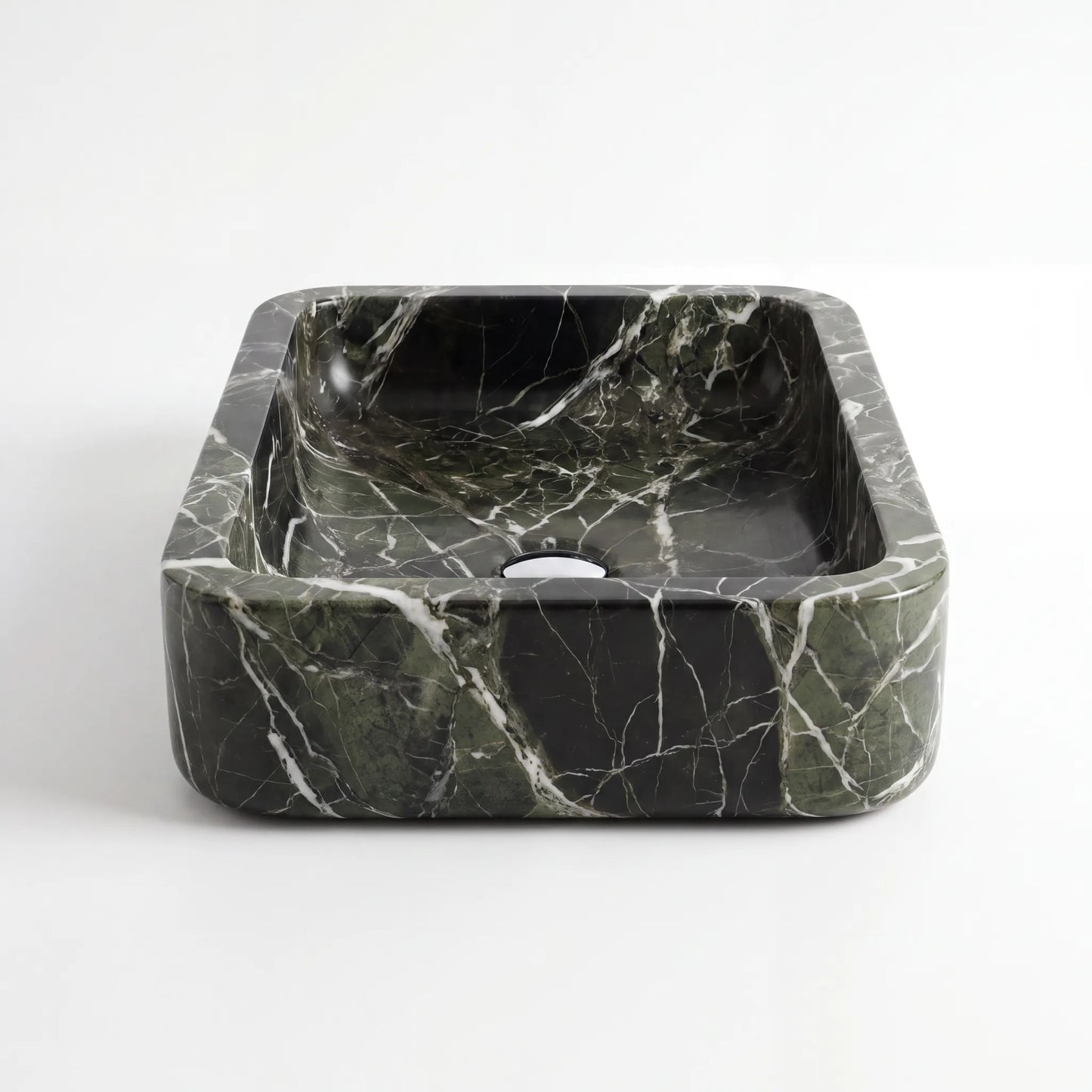 RMD-196 Round Green Marble Vessel Sink Basin