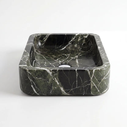 RMD-196 Round Green Marble Vessel Sink Basin