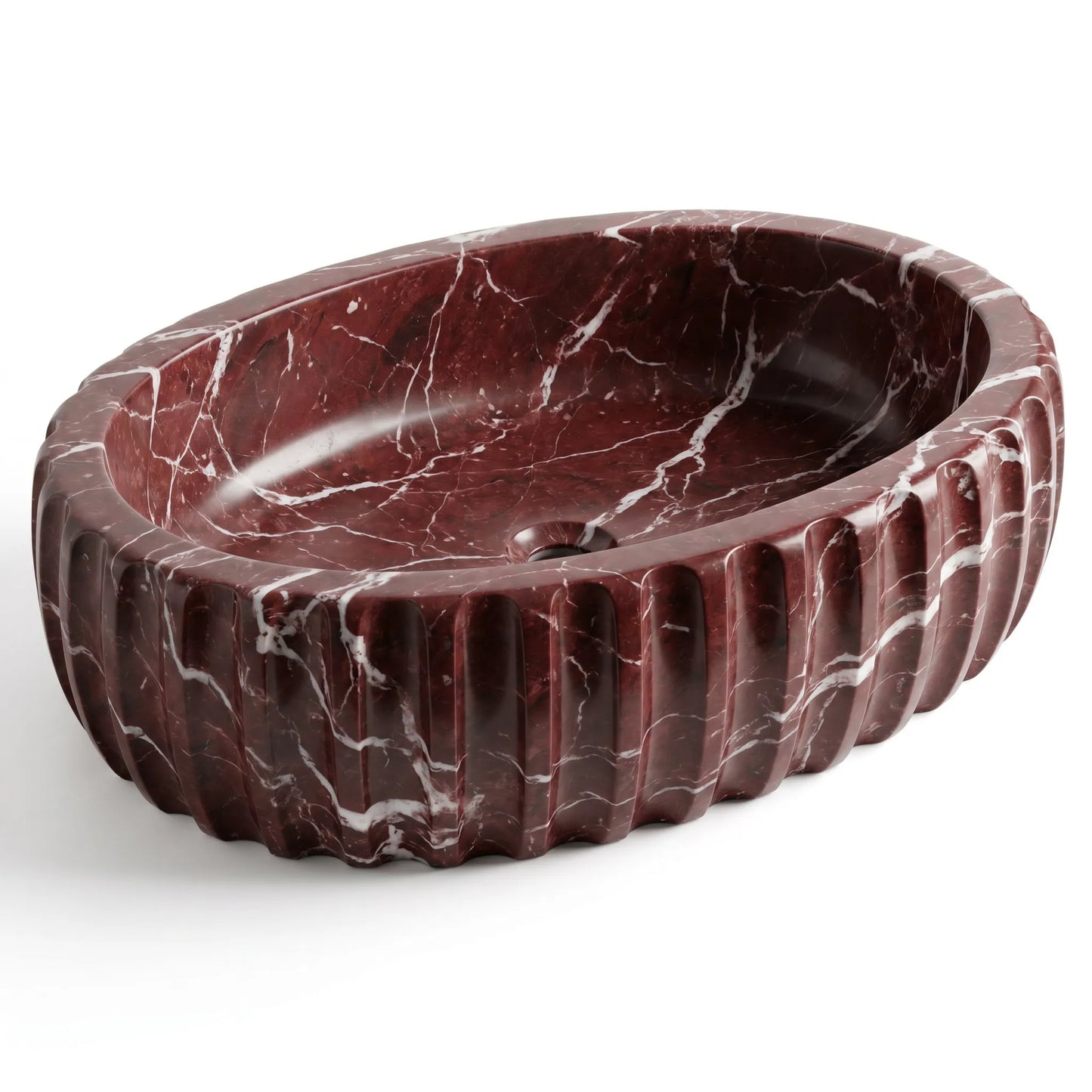 RMD-198 Oval Rosso Levanto Vessel Sink Basin