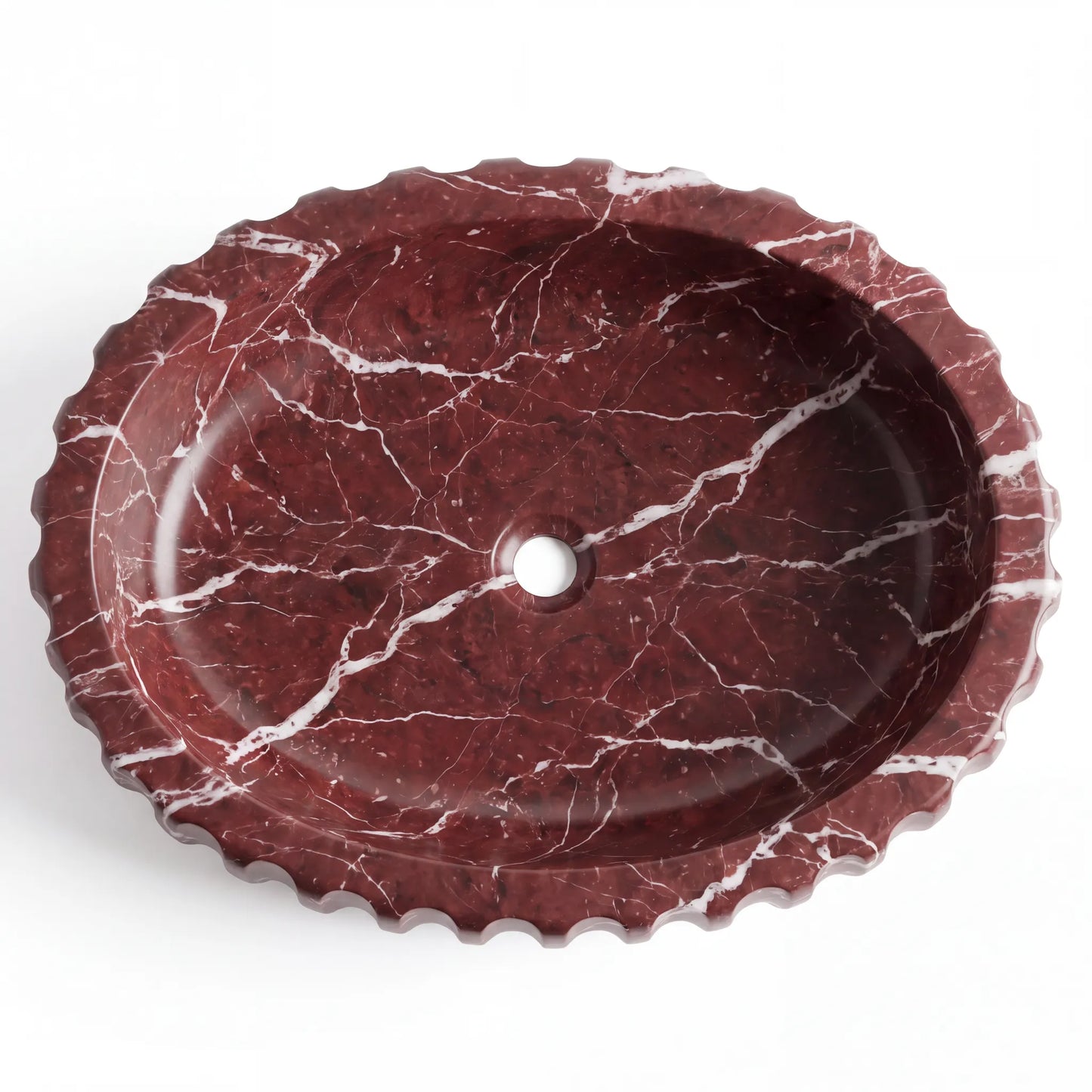 RMD-198 Oval Rosso Levanto Vessel Sink Basin