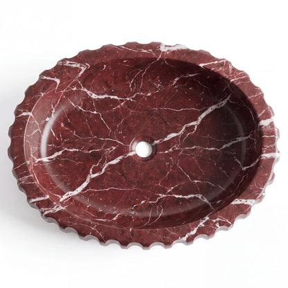 RMD-198 Oval Rosso Levanto Vessel Sink Basin