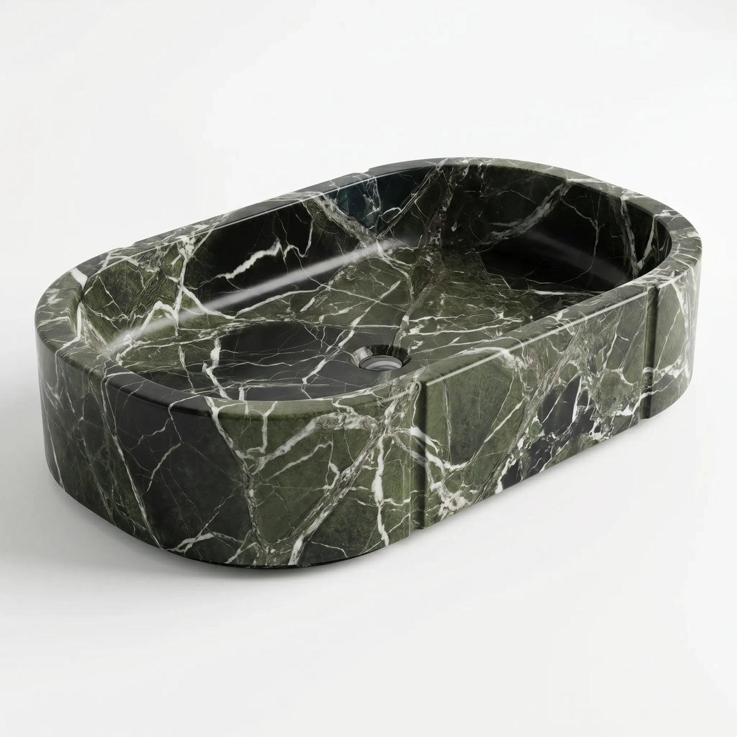RMD-200 Round Green Marble Vessel Sink Basin