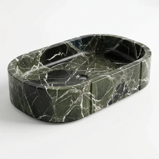 RMD-200 Round Green Marble Vessel Sink Basin