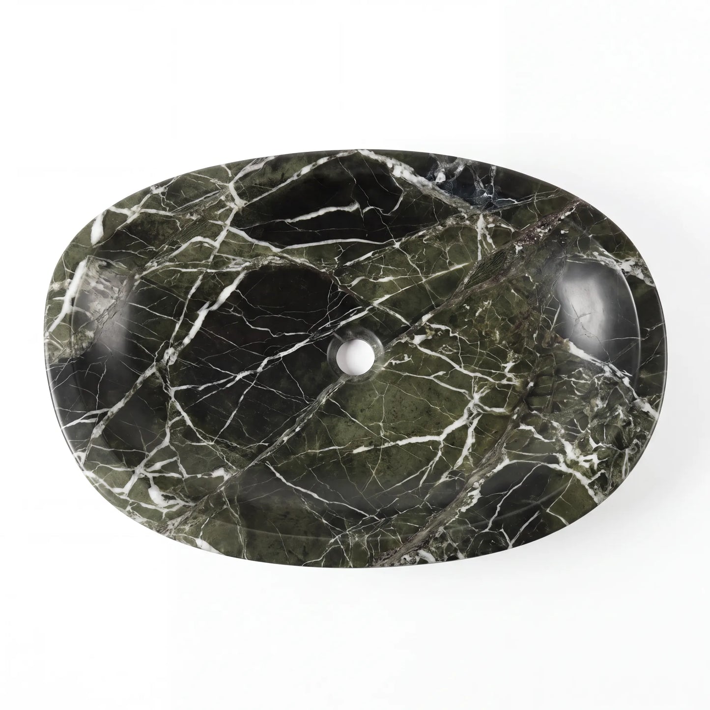 RMD-202 Rectangle Green Marble Vessel Sink Basin