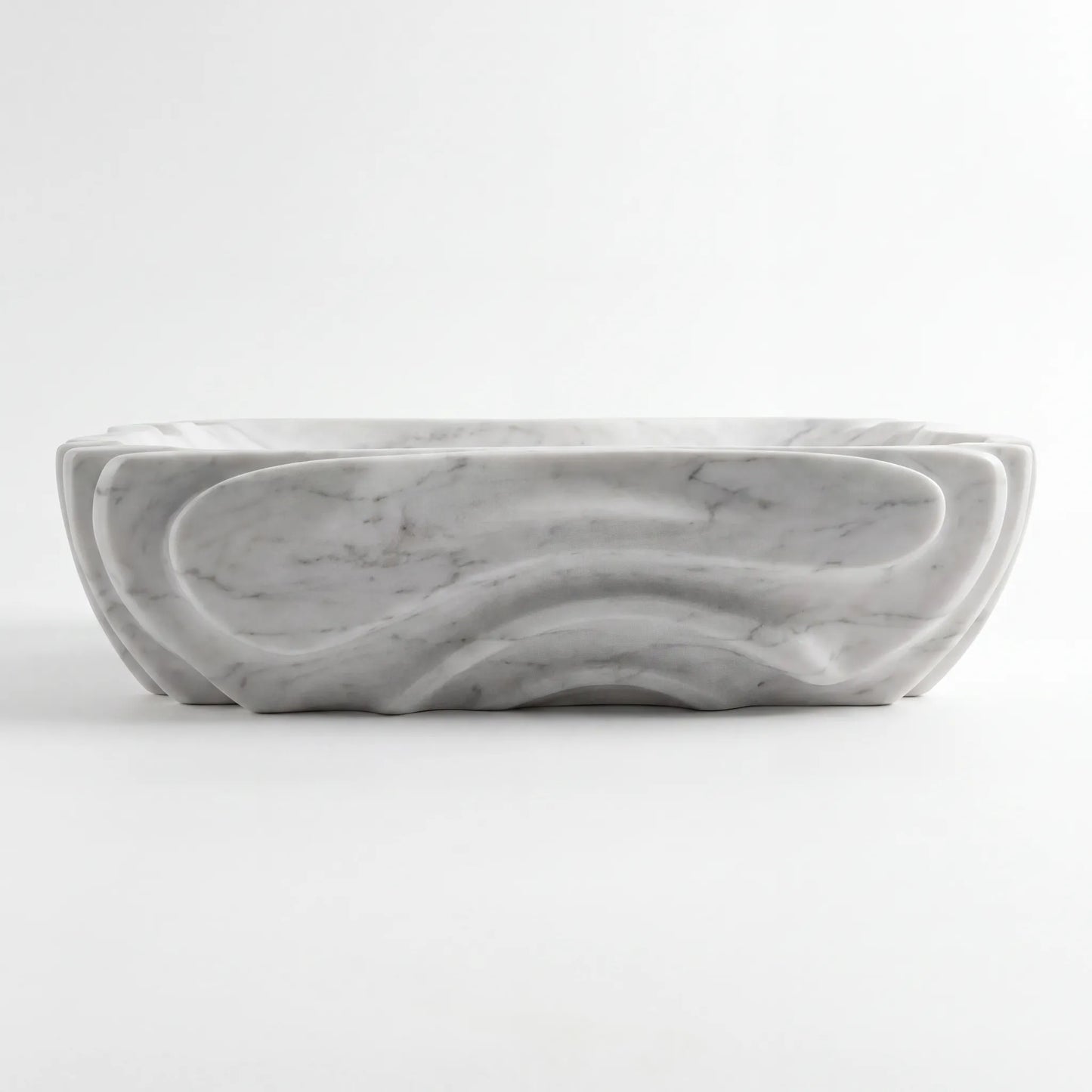 RMD-203 Rectangle Carrara White Vessel Sink Basin