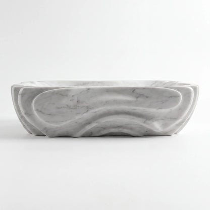 RMD-203 Rectangle Carrara White Vessel Sink Basin