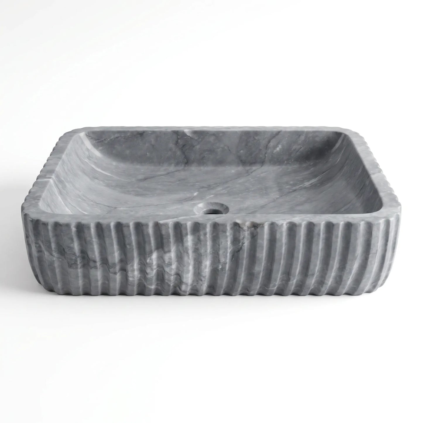 RMD-204 Rectangle Grey Marble Vessel Sink Basin