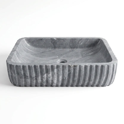 RMD-204 Rectangle Grey Marble Vessel Sink Basin