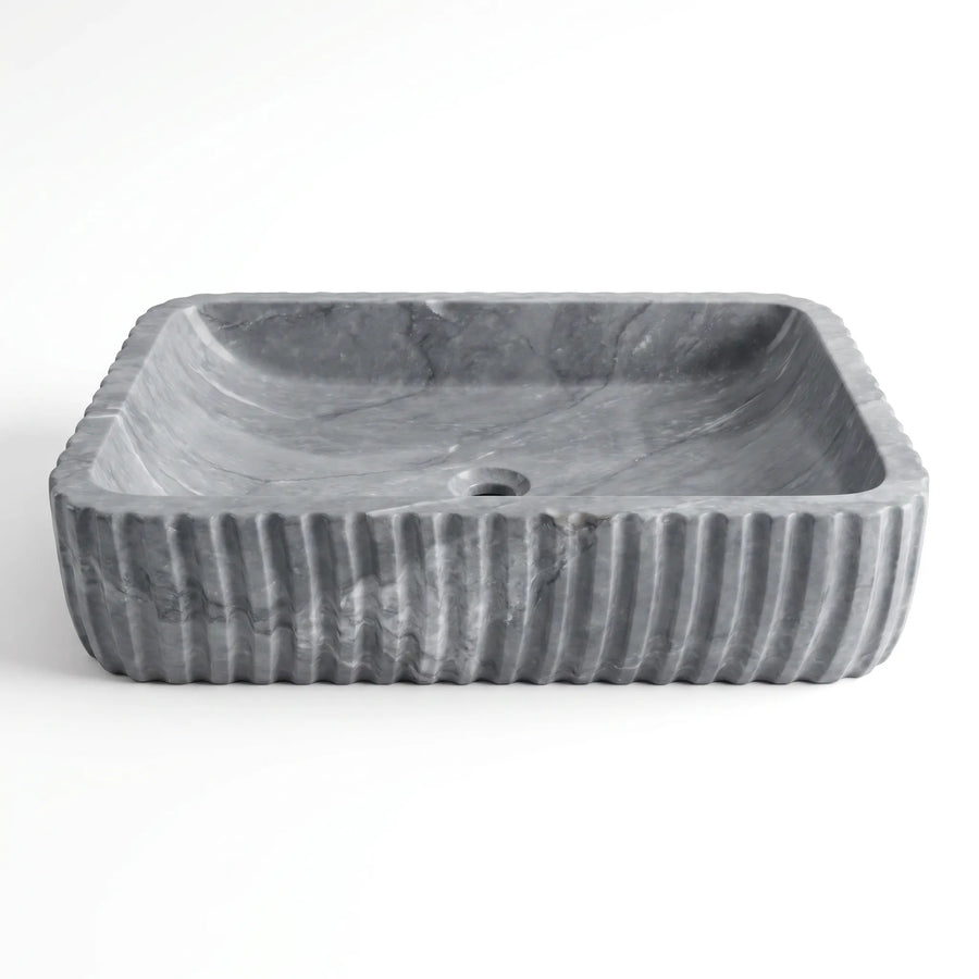 RMD-204 Rectangle Grey Marble Vessel Sink Basin
