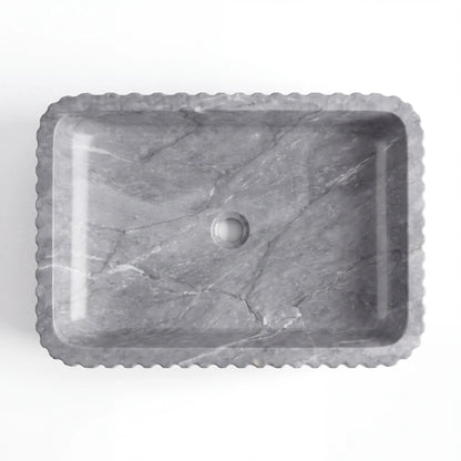 RMD-204 Rectangle Grey Marble Vessel Sink Basin