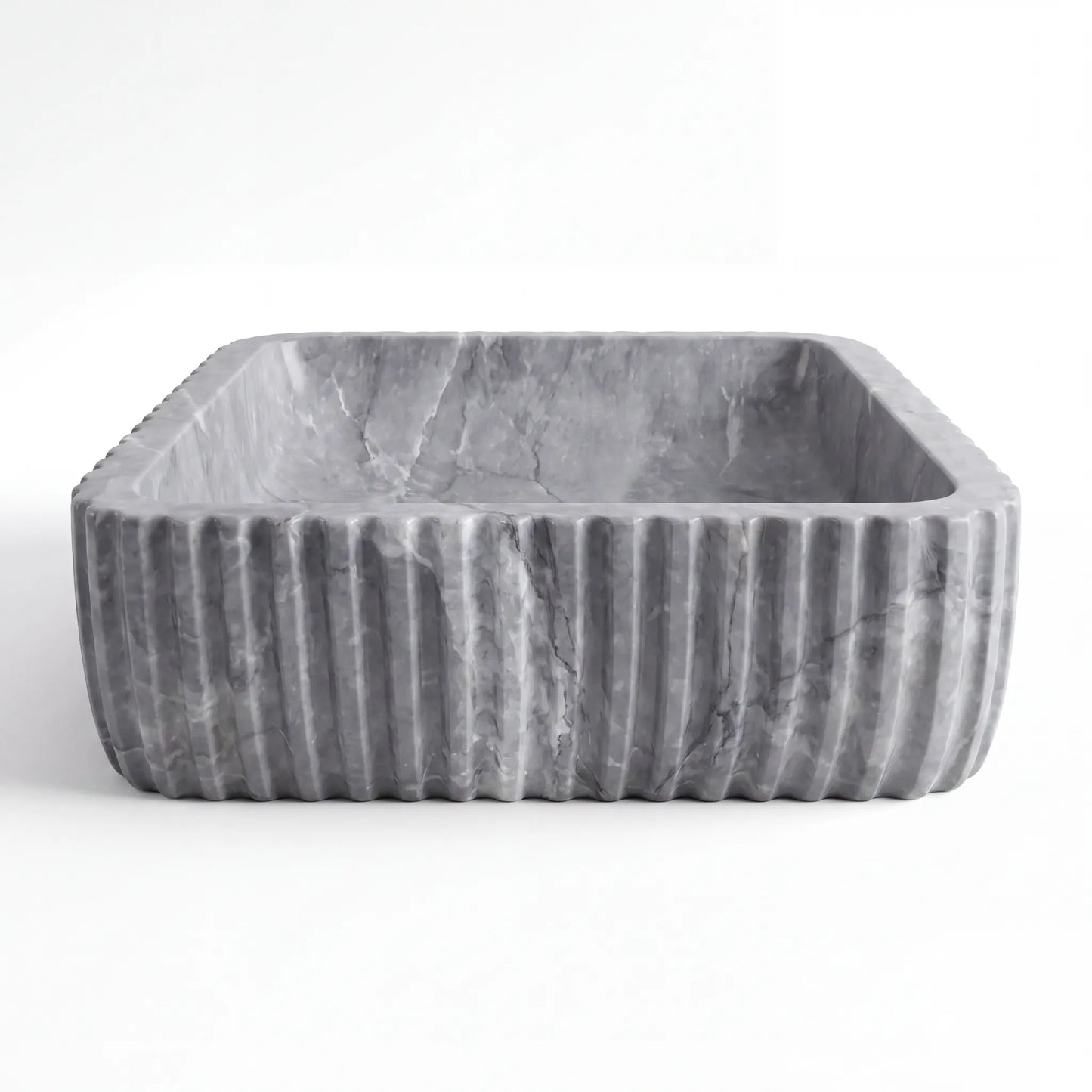 RMD-204 Rectangle Grey Marble Vessel Sink Basin