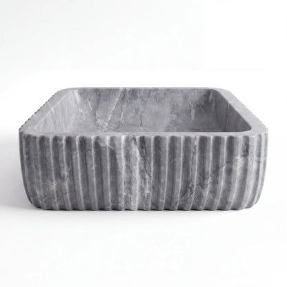 RMD-204 Rectangle Grey Marble Vessel Sink Basin