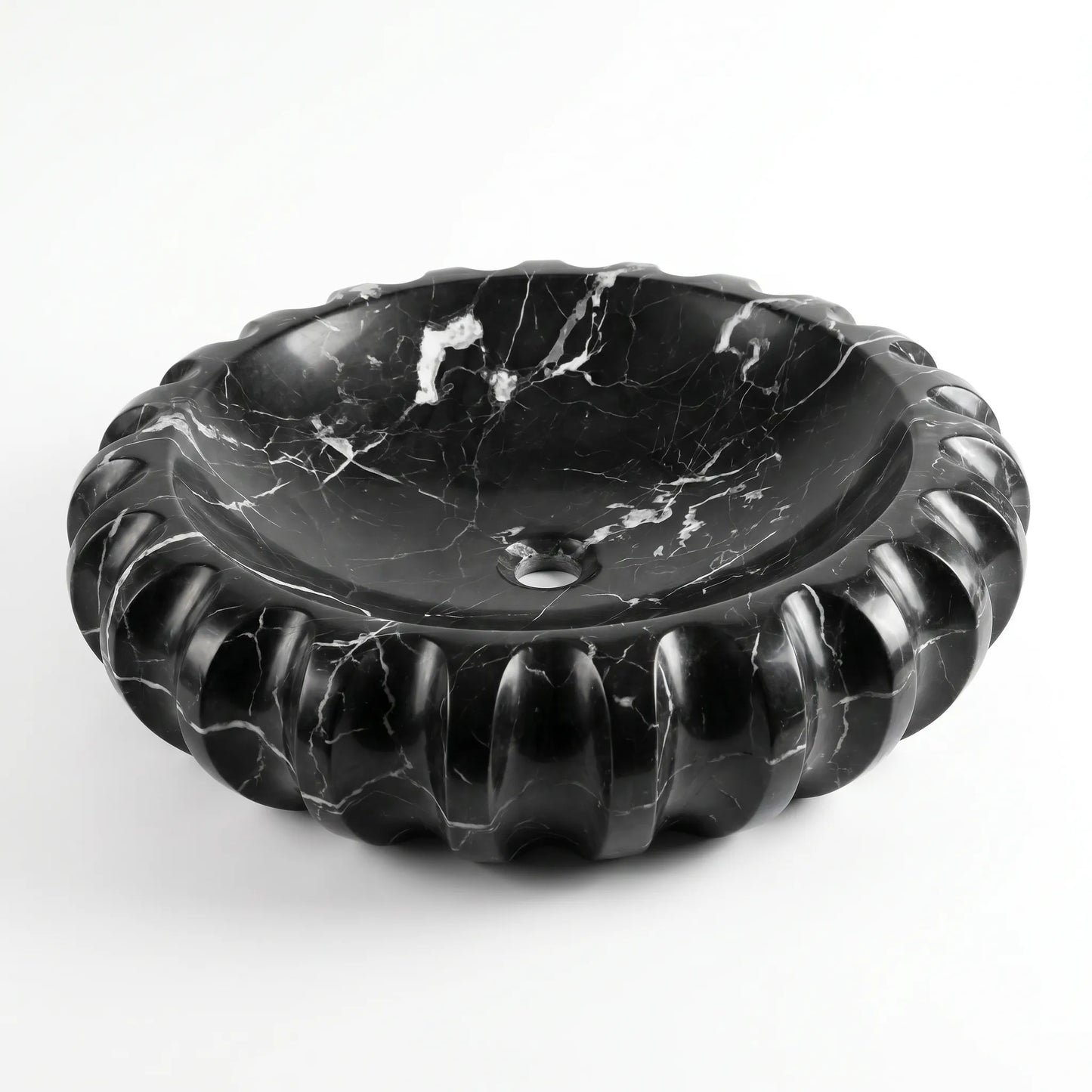 RMD-205 Round Nero Marquina Vessel Sink Basin
