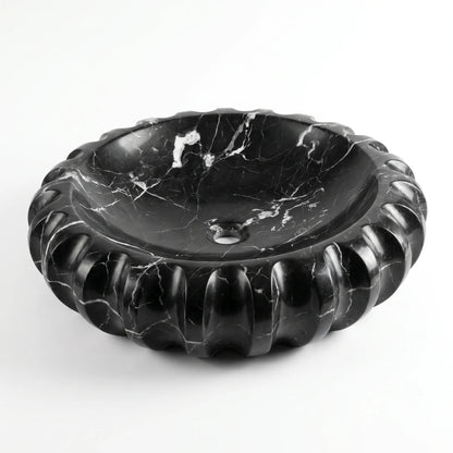 RMD-205 Round Nero Marquina Vessel Sink Basin