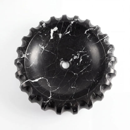 RMD-205 Round Nero Marquina Vessel Sink Basin