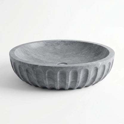 RMD-207 Round Grey Marble Vessel Sink Basin
