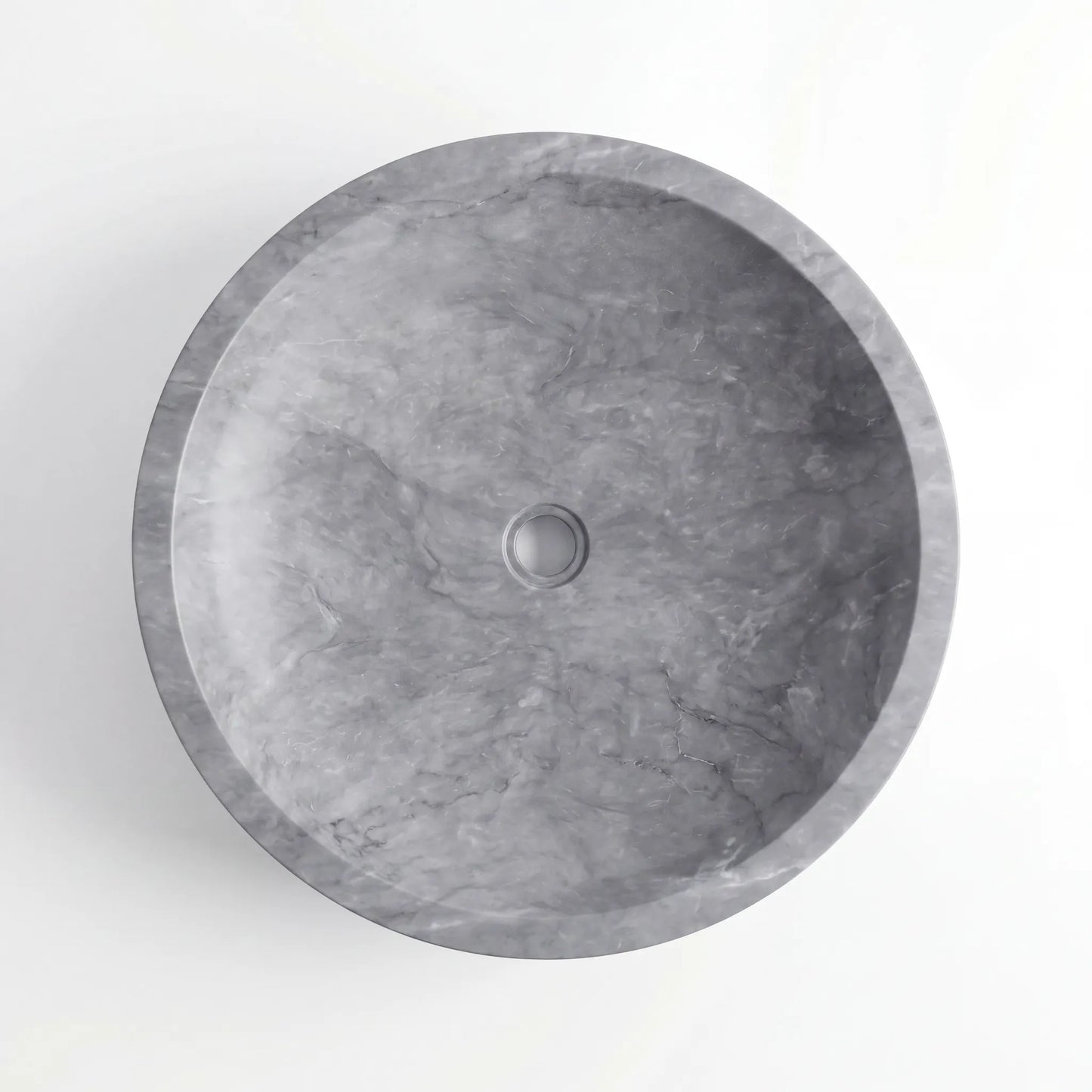 RMD-207 Round Grey Marble Vessel Sink Basin