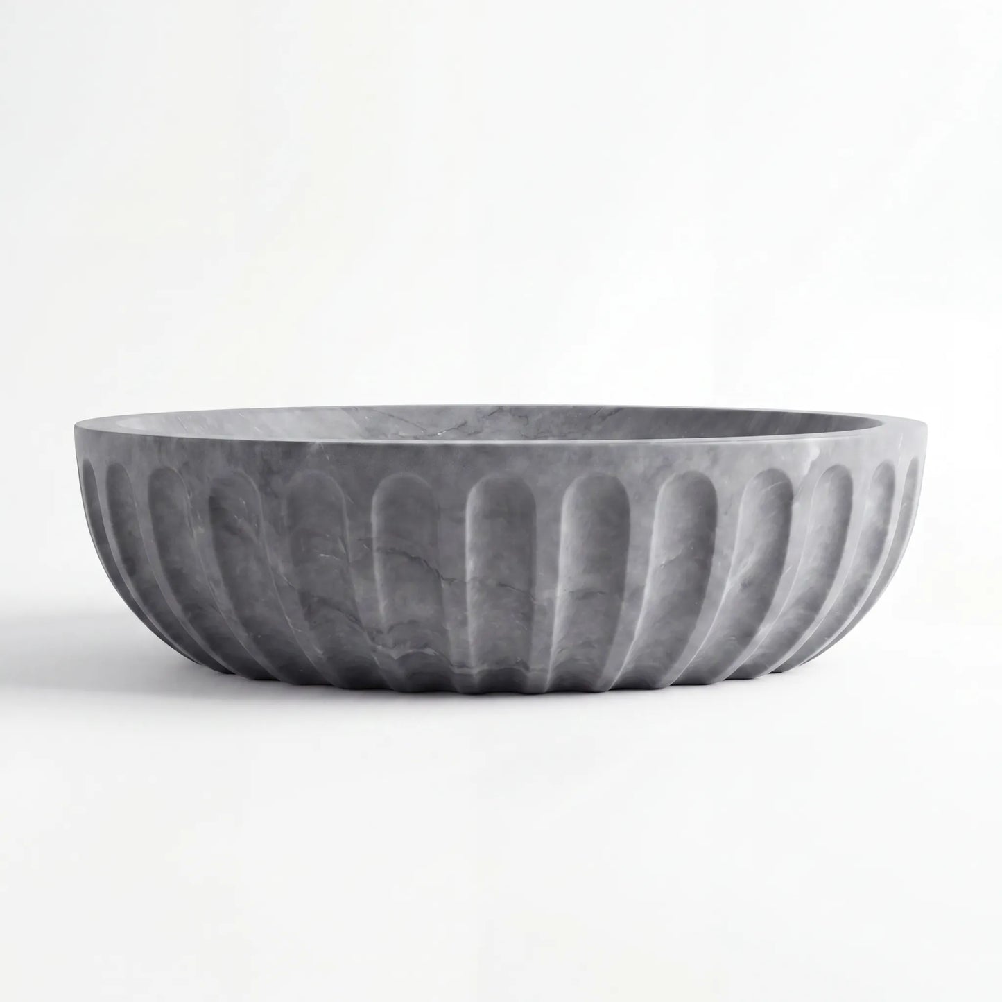RMD-207 Round Grey Marble Vessel Sink Basin