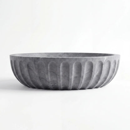 RMD-207 Round Grey Marble Vessel Sink Basin