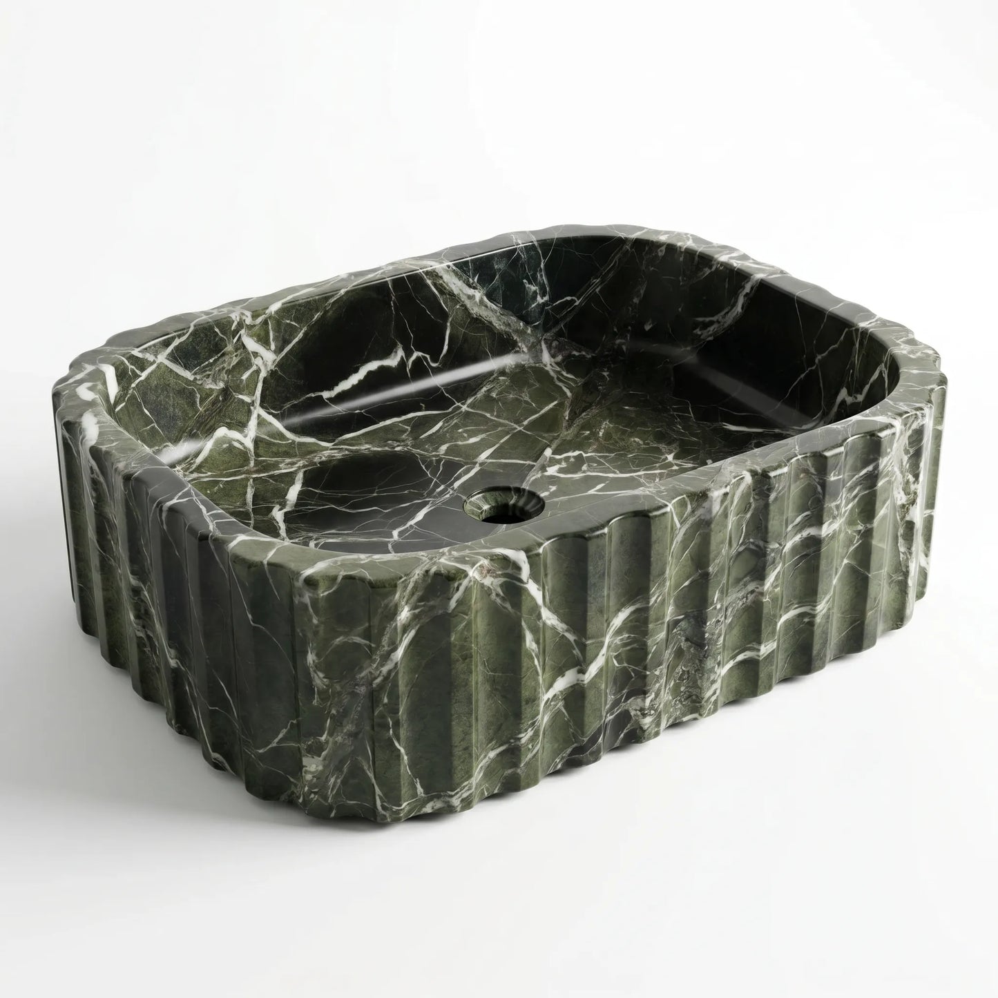 RMD-208 Oval Green Marble Vessel Sink Basin