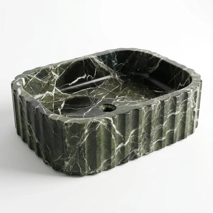 RMD-208 Oval Green Marble Vessel Sink Basin