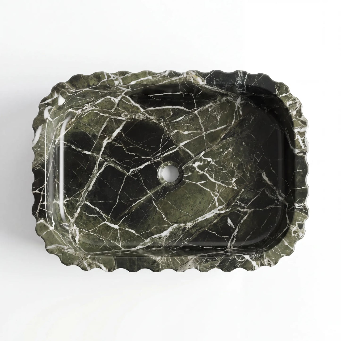 RMD-208 Oval Green Marble Vessel Sink Basin