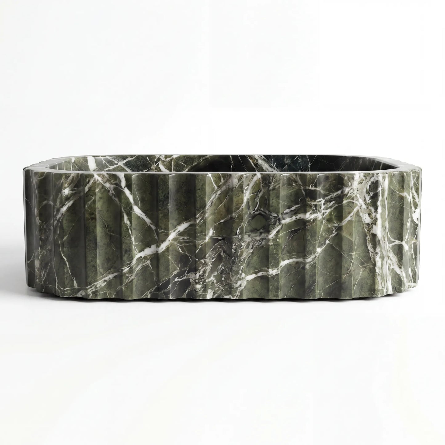 RMD-208 Oval Green Marble Vessel Sink Basin