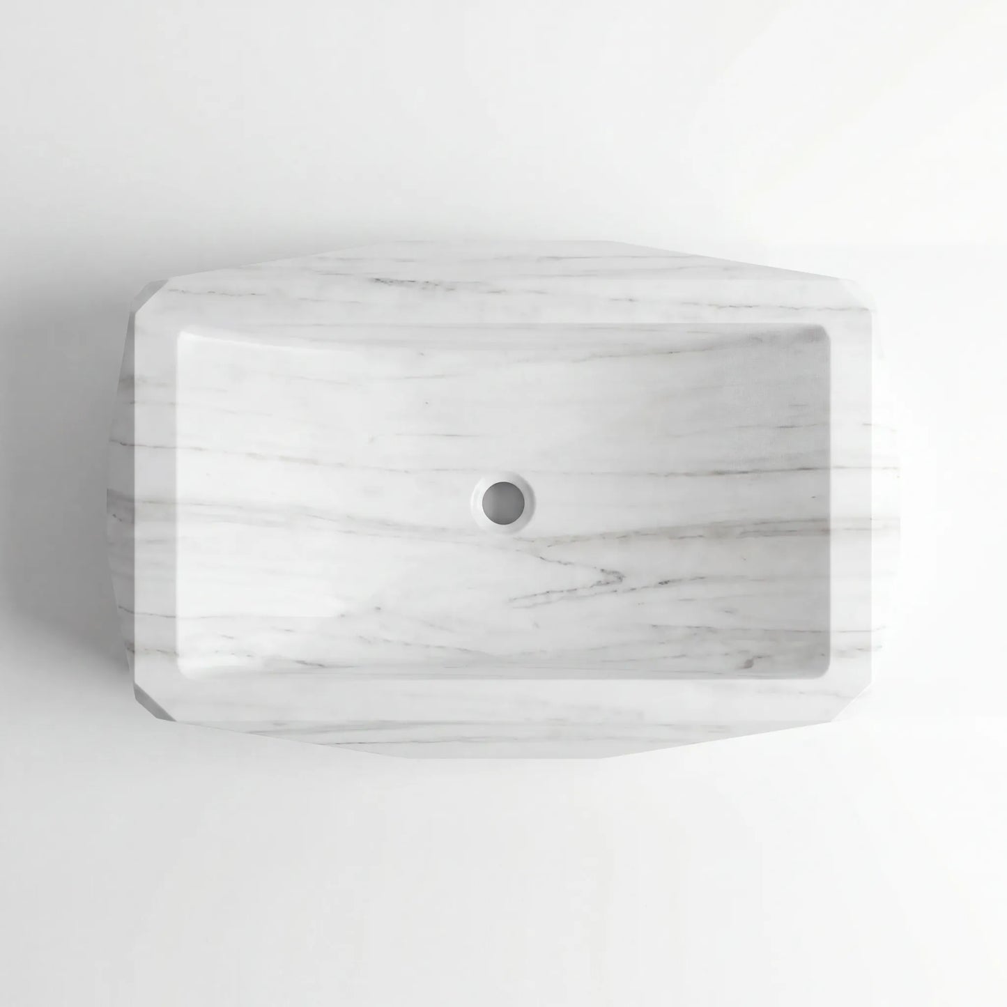 RMD-209 Square Carrara White Vessel Sink Basin