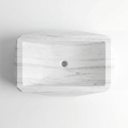 RMD-209 Square Carrara White Vessel Sink Basin