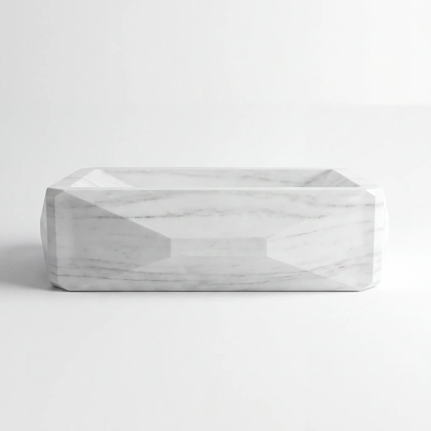 RMD-209 Square Carrara White Vessel Sink Basin