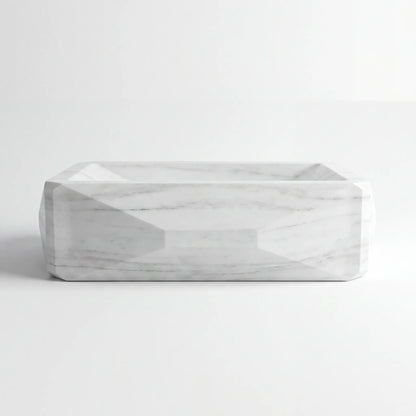RMD-209 Square Carrara White Vessel Sink Basin