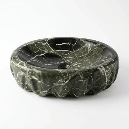 RMD-210 Round Green Marble Vessel Sink Basin