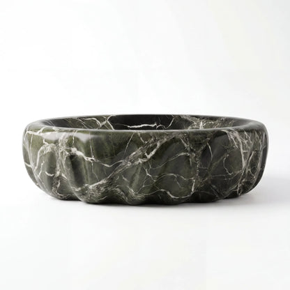 RMD-210 Round Green Marble Vessel Sink Basin