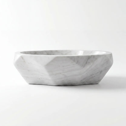 RMD-213 Round Carrara White Vessel Sink Basin