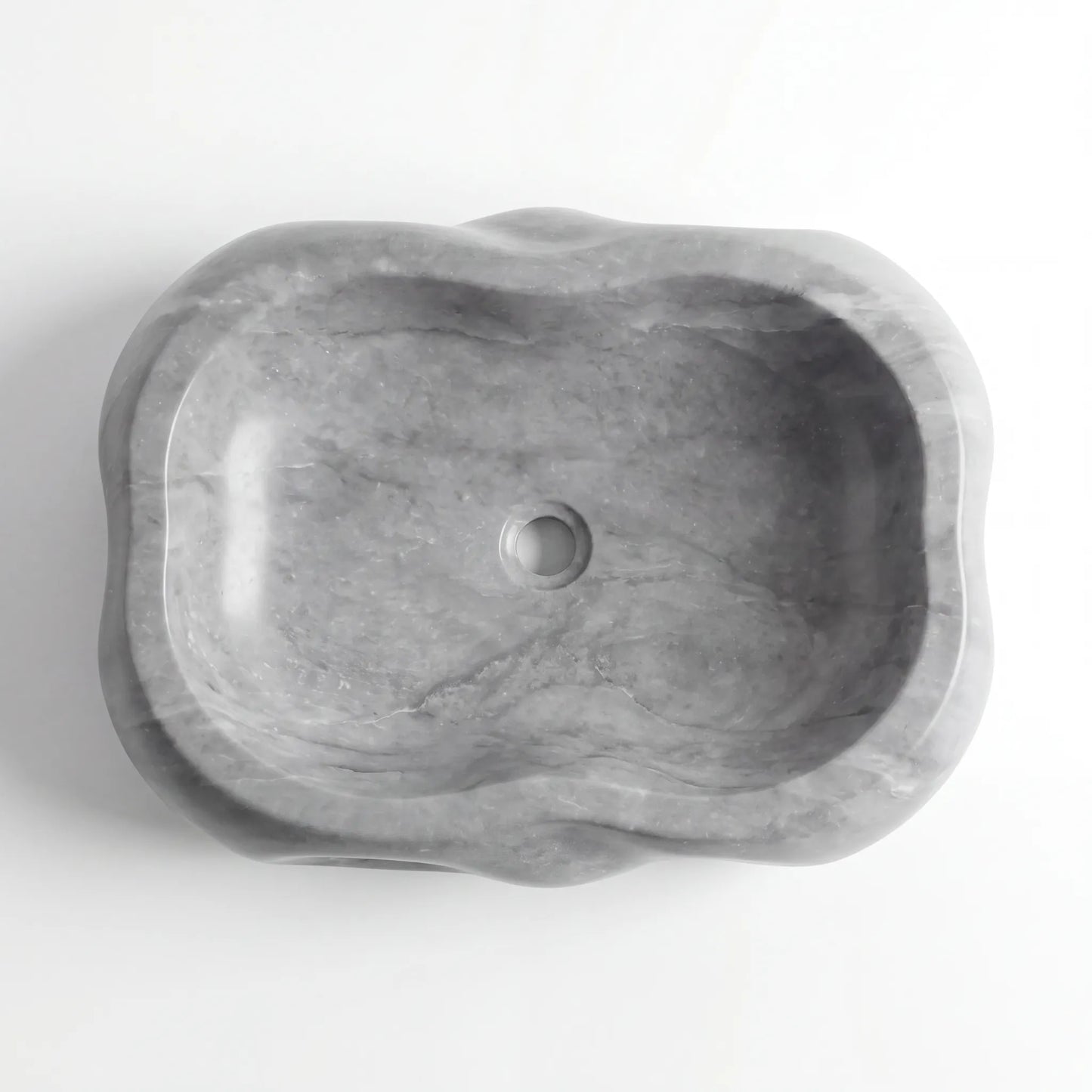 RMD-214 Round Grey Marble Vessel Sink Basin