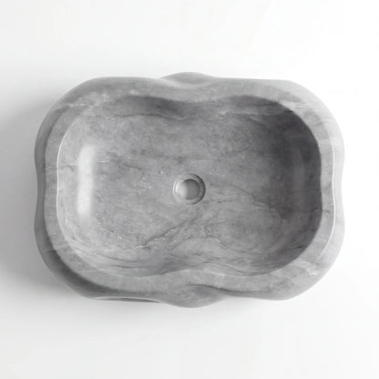 RMD-214 Round Grey Marble Vessel Sink Basin