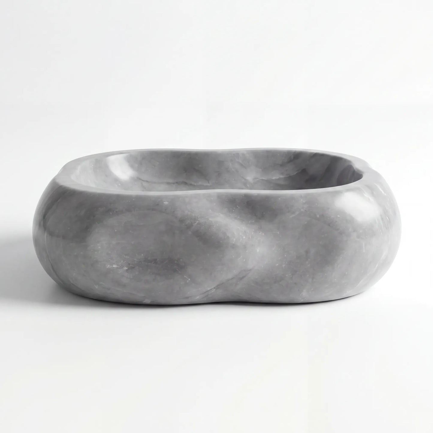 RMD-214 Round Grey Marble Vessel Sink Basin