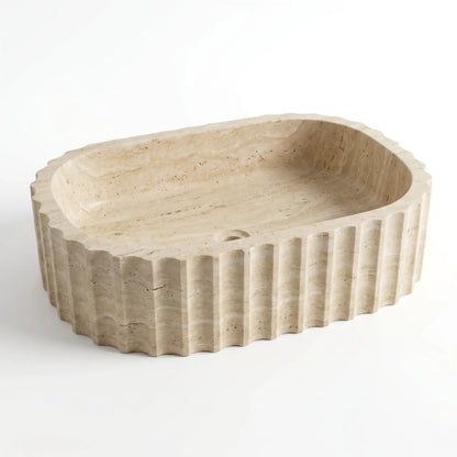 RMD-216 Oval Calacatta Gold Vessel Sink Basin