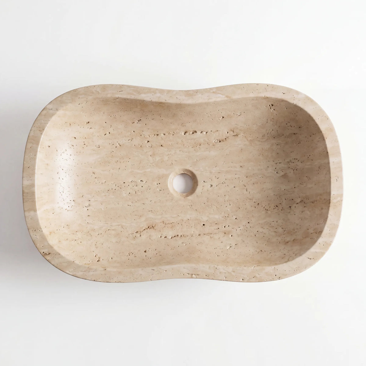 Detailed view of RMD-217 Aurevia Calacatta Gold marble vessel sink showing elegant natural veining