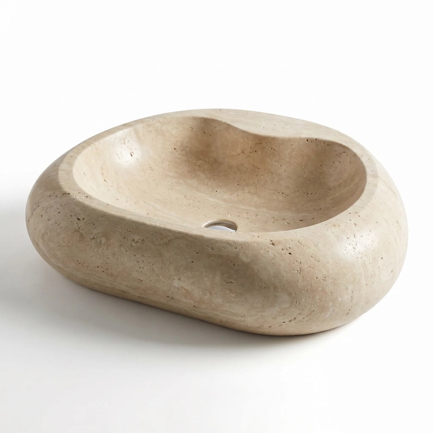 RMD-218 Round Travertine Vessel Sink Basin