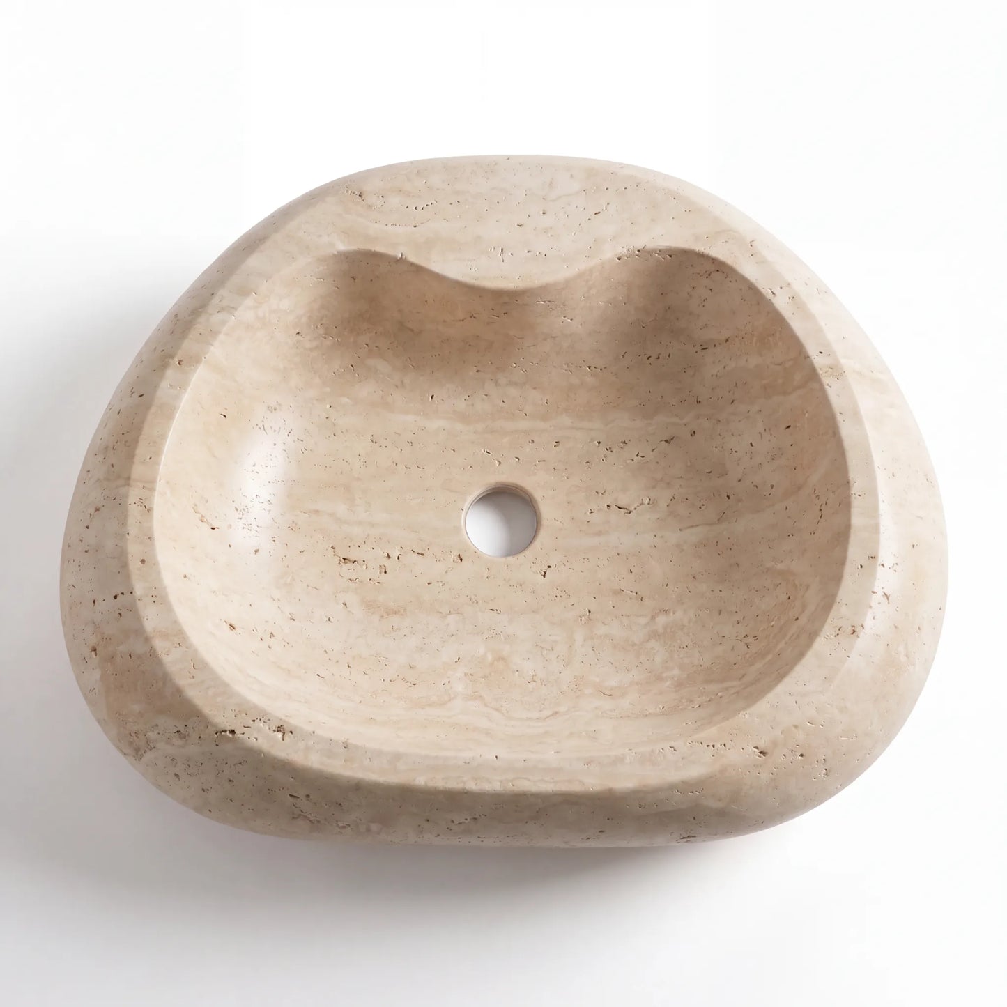 RMD-218 Round Travertine Vessel Sink Basin