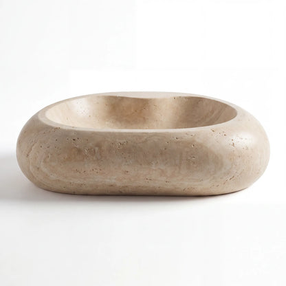 RMD-218 Round Travertine Vessel Sink Basin