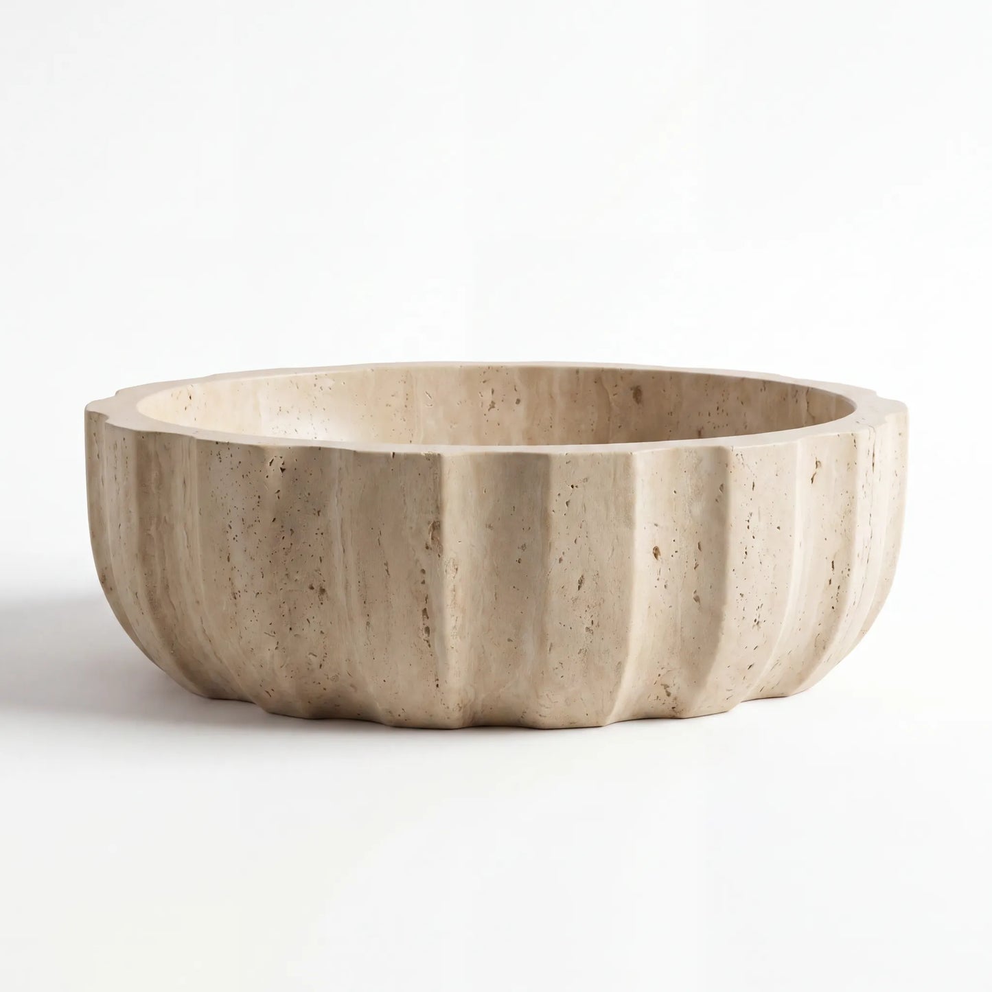 RMD-220 Round Travertine Vessel Sink Basin