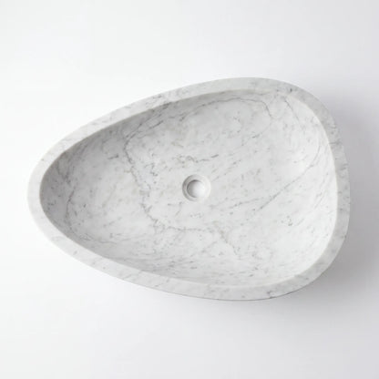 RMD-222 Round Carrara White Vessel Sink Basin