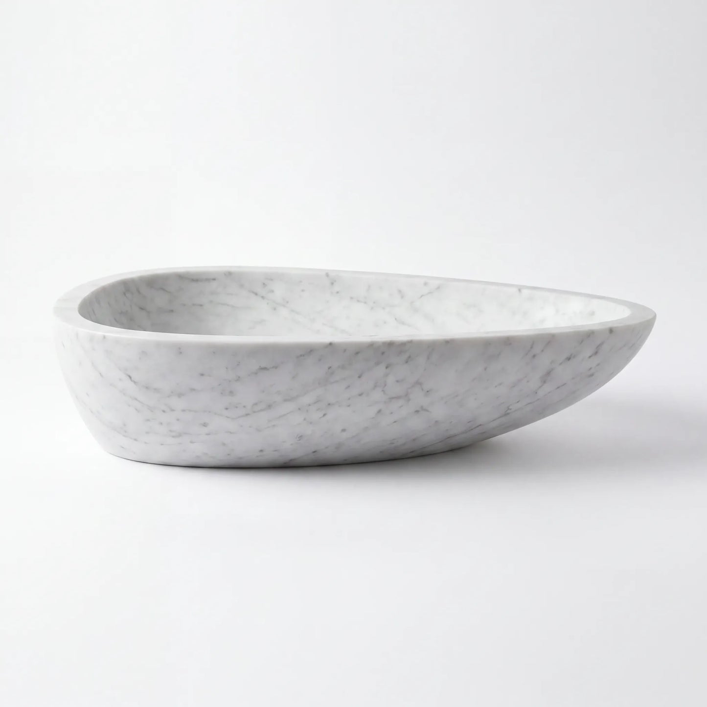 RMD-222 Round Carrara White Vessel Sink Basin