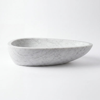 RMD-222 Round Carrara White Vessel Sink Basin
