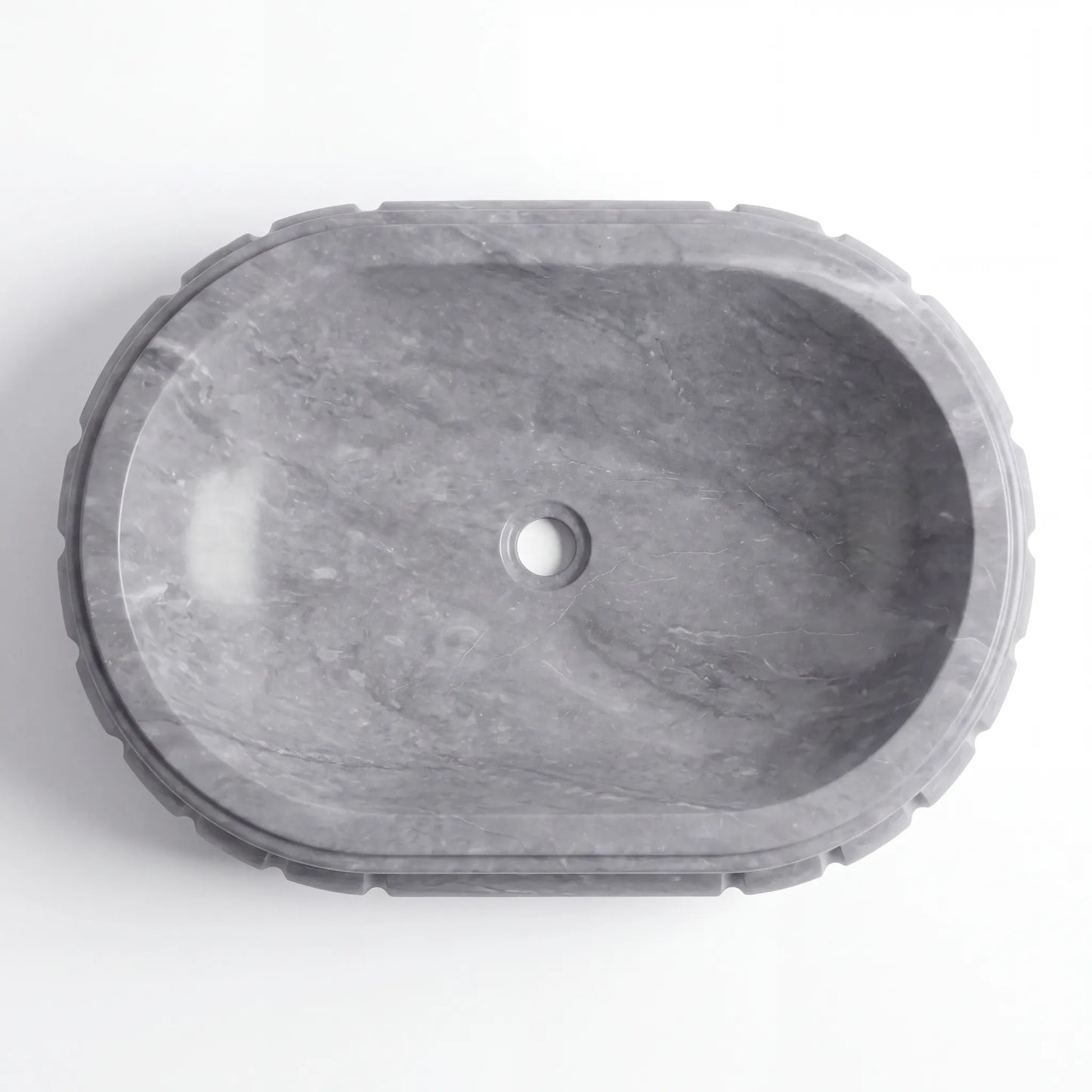 RMD-223 Round Grey Marble Vessel Sink Basin